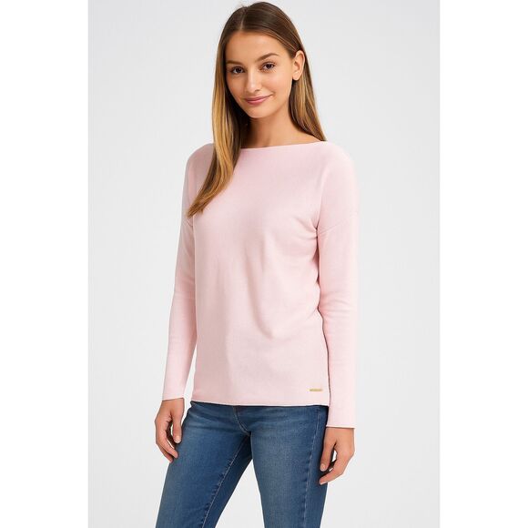 Alsemi Sweaters - NWT Alsemi Soft Pink Cotton Rolled Hem Relaxed Fit Sweater Size S